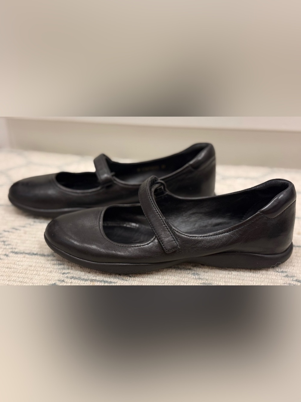 Archival PRADA SPORT Y2K Black Leather Mary Jane Flats Linea Rossa Red Stripe 37 - Picture 6 of 16